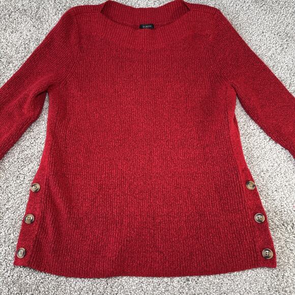 Talbots Womens Red Round Neck Long Sleeve Tight Knit Sweater Size Large - Picture 2 of 8
